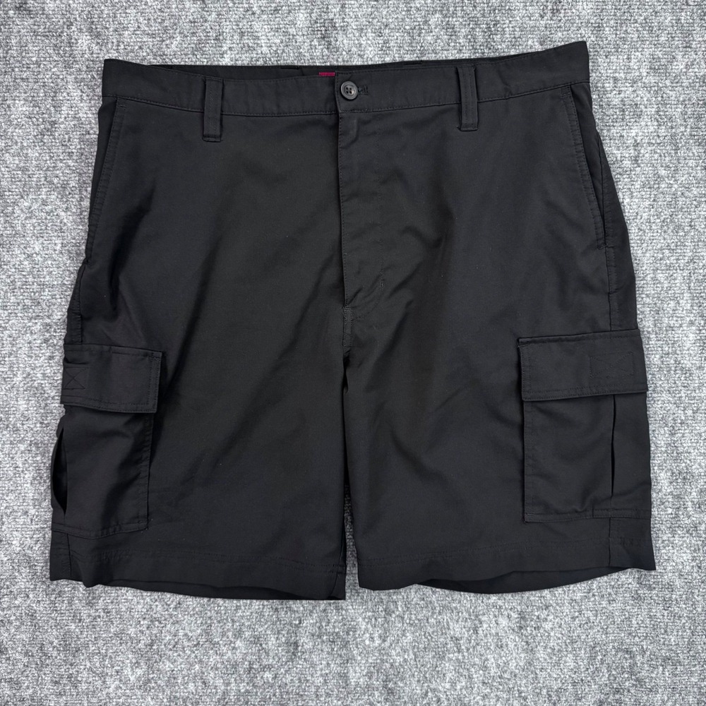 Chaps Cargo Shorts Mens 36 Black Relaxed‎ Fit Outdoor Casual Flat Front Pockets